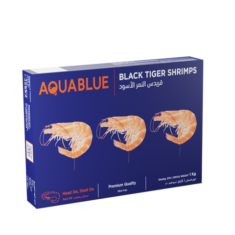 Aquablue, Heads On, Shell On, Black Tiger Shrimps