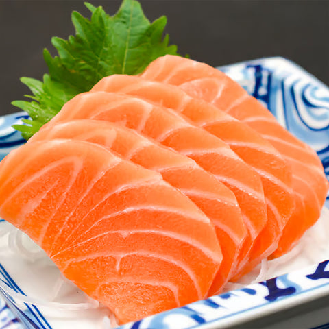 Aquablue, Salmon Sashimi (12$/200g)