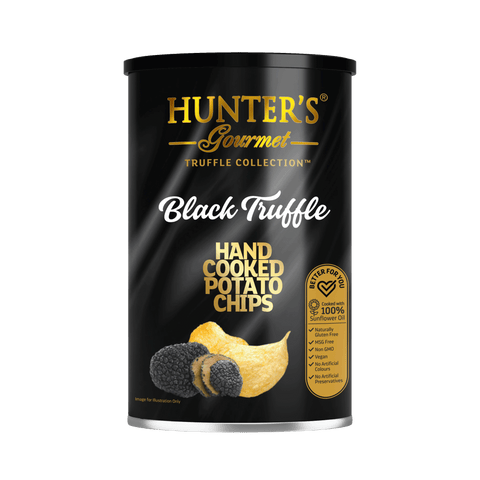 Hunter’s Gourmet, Hand Cooked Potato Chips – Black Truffle Canister