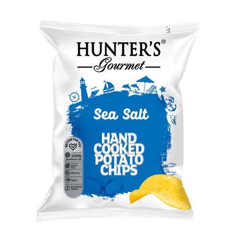 Hunter’s Gourmet, Hand Cooked Potato Chips, Classique Range, Sea Salt