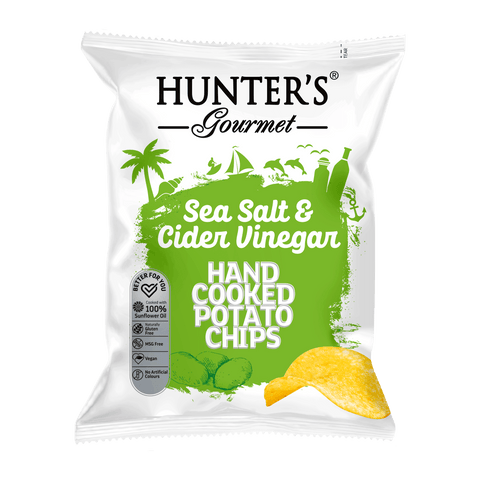 Hunter’s Gourmet, Hand Cooked Potato Chips, Classique Range, Sea Salt & Cider Vinegar