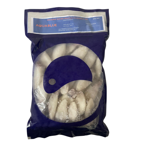 Aquablue, Baby Calamars, Whole Cleaned, IQF
