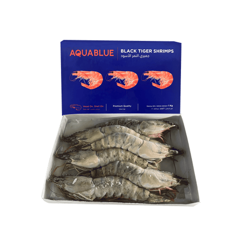 Aquablue, Black Tiger Heads On Shell On Shrimps (HOSO- 4/6) (1 KG)