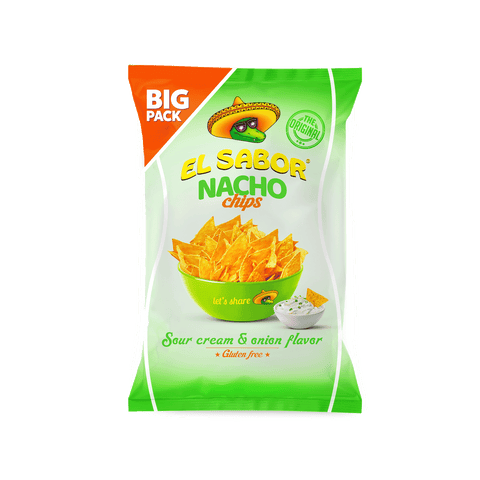 El Sabor, Nacho Chips, Sour Cream & Onions, Big Pack (180 G)