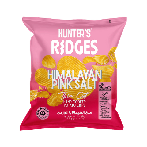 Hunter’s Ridges, Thin-Cut Hand Cooked Potato Chips – Himalayan Pink Salt