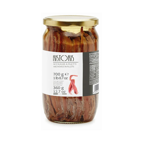 Ristoris, Anchovies In Fillets Glass Jar